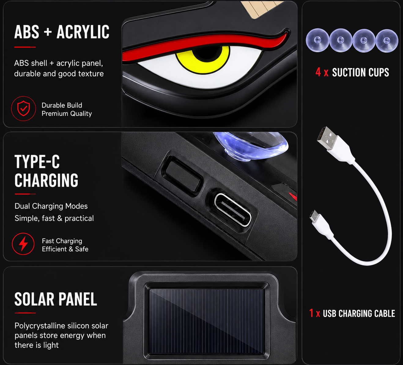 Devil Eye Solar Powered Window LED Light