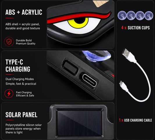 Devil Eye Solar Powered Window LED Light