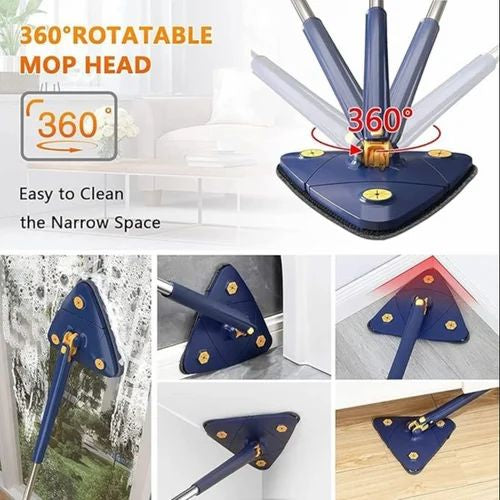360 Rotatable Multifunctional Triangle Mop with Stainless Steel Long Handle