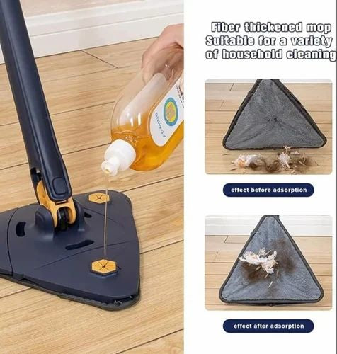 360 Rotatable Multifunctional Triangle Mop with Stainless Steel Long Handle
