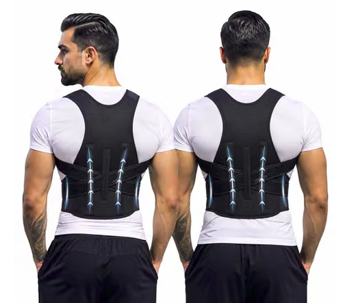 Professional Posture Corrector Belt for Men and Women, Adjustable Back and Shoulder Support Brace, Comfortable Design for Office, Exercise, Walking and Home Use