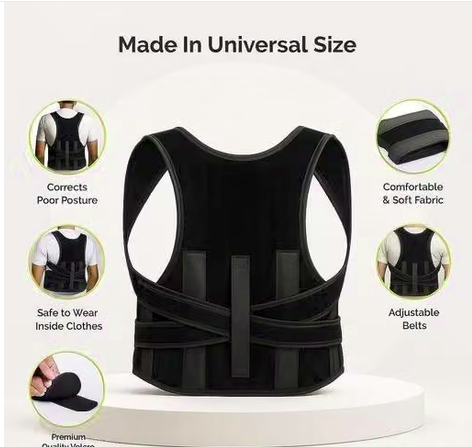 Professional Posture Corrector Belt for Men and Women, Adjustable Back and Shoulder Support Brace, Comfortable Design for Office, Exercise, Walking and Home Use